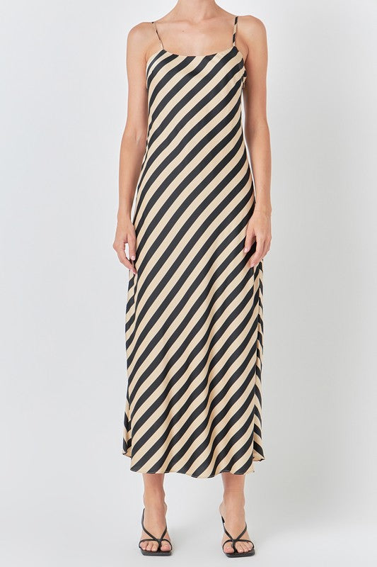 Striped Slip Maxi Dress