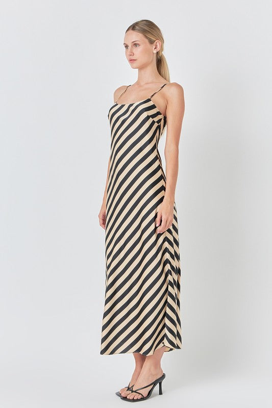 Striped Slip Maxi Dress