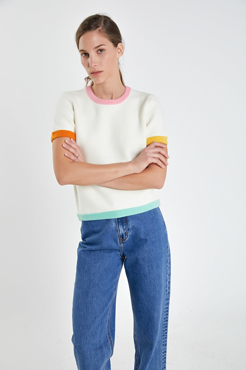 Color Block Knit Top