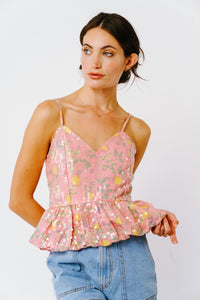 Sweetheart Neck Sequin Top