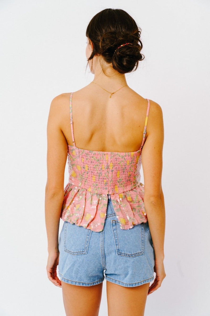 Sweetheart Neck Sequin Top