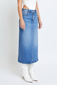 Peyton Maxi Denim Skirt with Side Slit