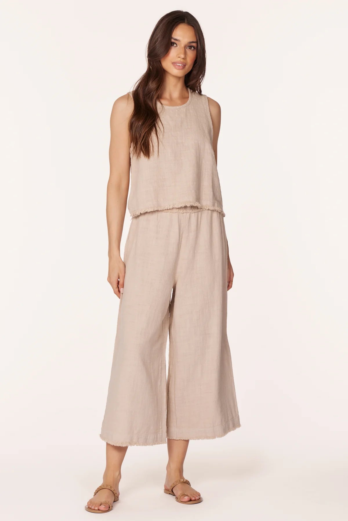 Raw Edge Cropped Pant