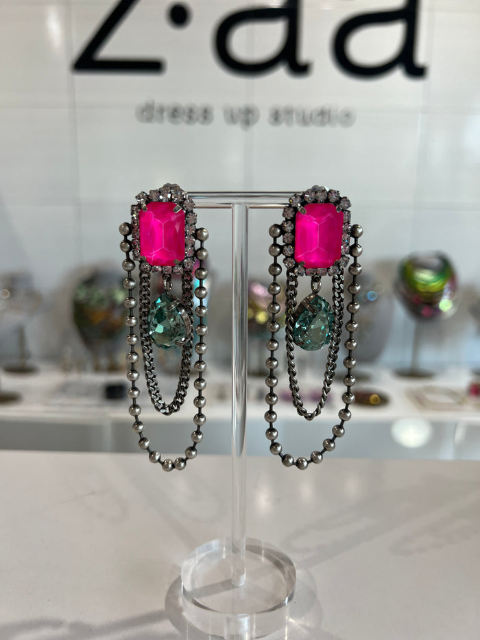 Gwenna Earrings in Electric Pink
