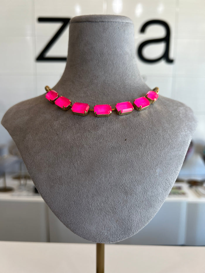 Mini Jabari Necklace in Electric Pink