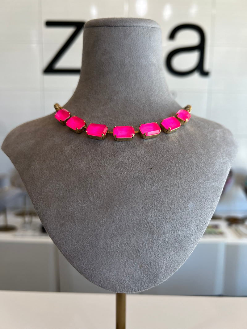 Mini Jabari Necklace in Electric Pink