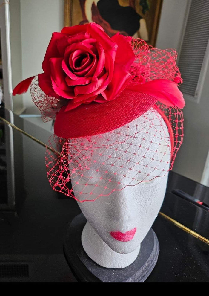 Lady in Red Fascinator