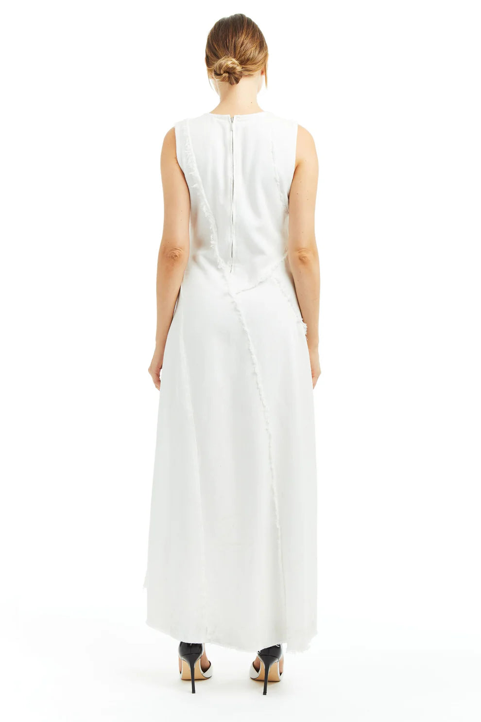 Diagonal Paneled Maxi Dress