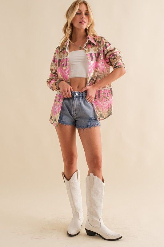 Aztec Sequin Shirt