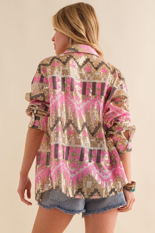 Aztec Sequin Shirt