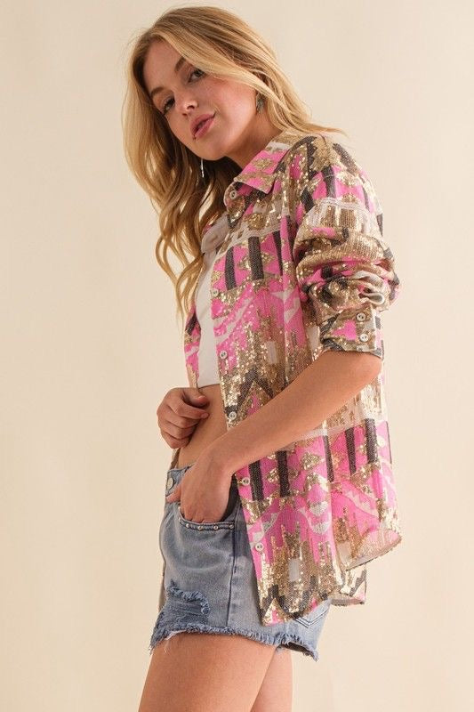 Aztec Sequin Shirt