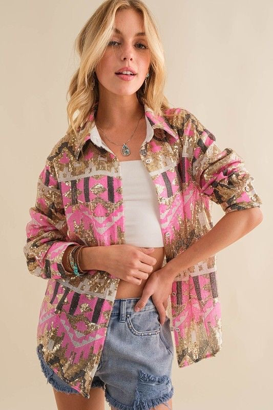 Aztec Sequin Shirt