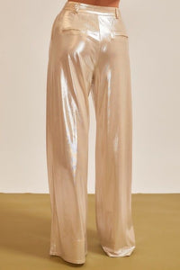 Metallic Wide Leg Pants