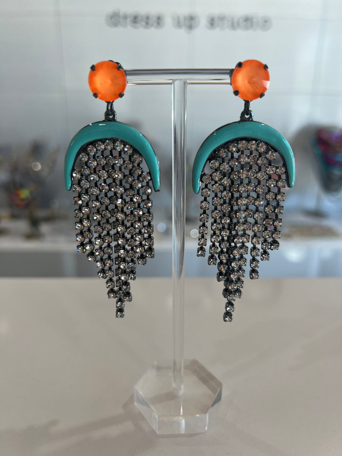 Cybele Earrings in Orange/Blue
