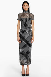 Dominique Dress in Printed Mesh