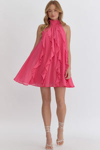 Ruffle Halter Mini Dress