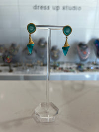 Spiral Shell Drop Post Earrings