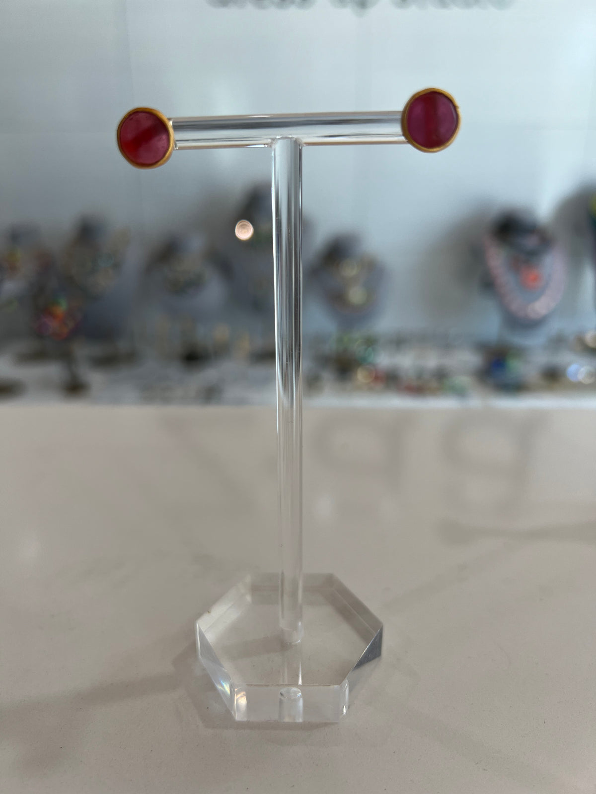 Pink Bubble Stud Earrings