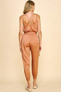Sleeveless Satin Jumpsuit