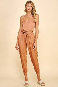 Sleeveless Satin Jumpsuit