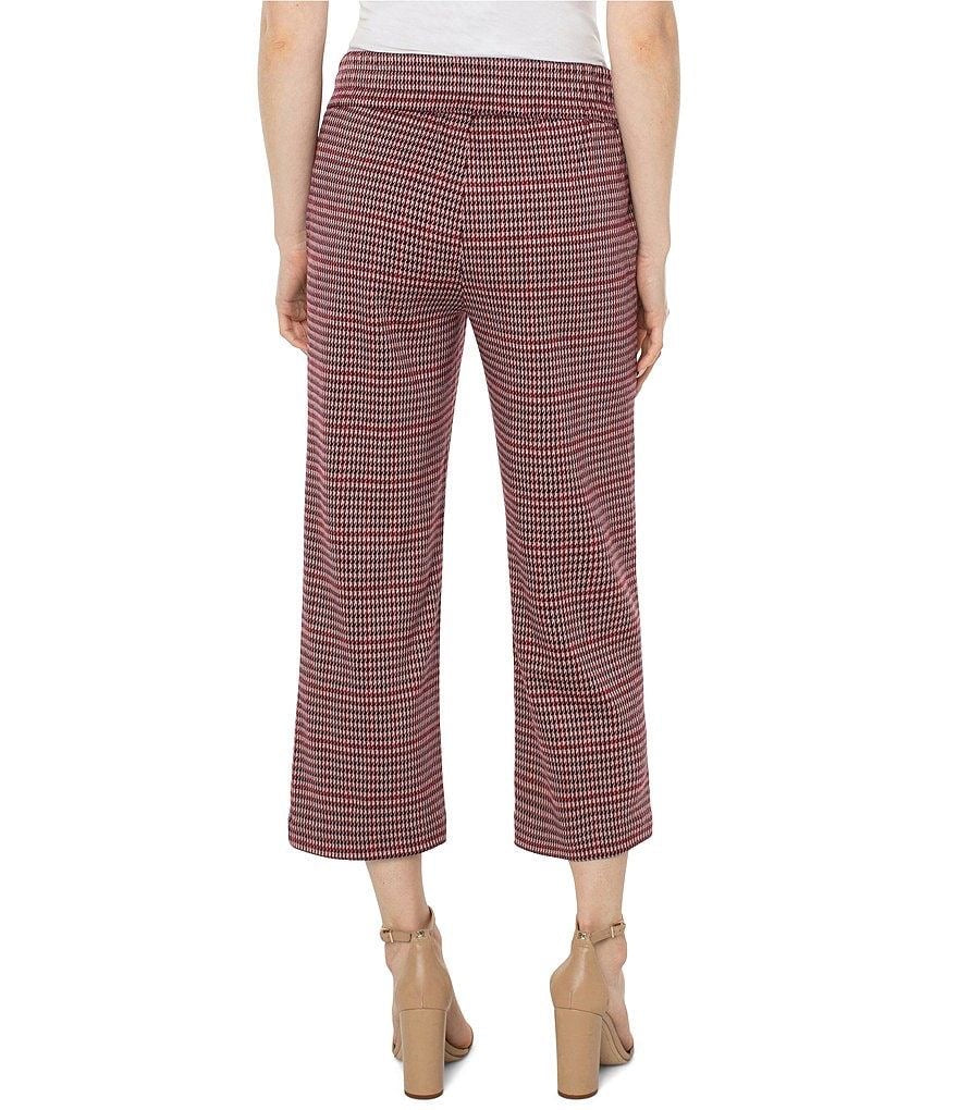 Houndstooth Pull Up Crop Pants