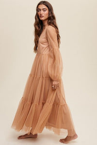 Tiered Tulle Maxi Dress