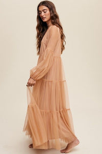 Tiered Tulle Maxi Dress