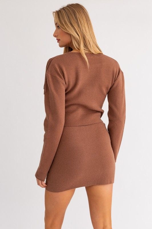 Fringe Knit Mini Skirt