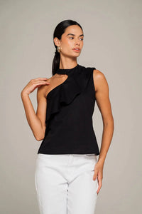 Ruffle Cut-Out Top