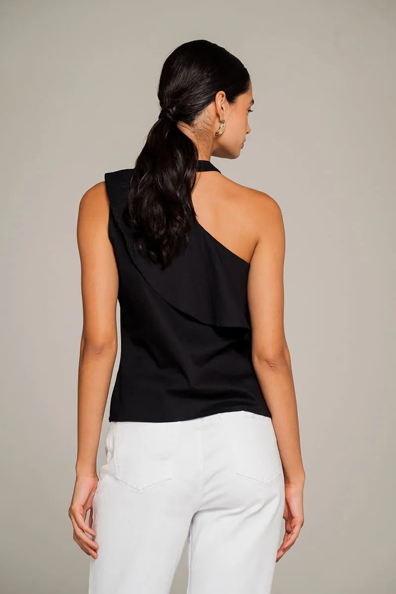 Ruffle Cut-Out Top