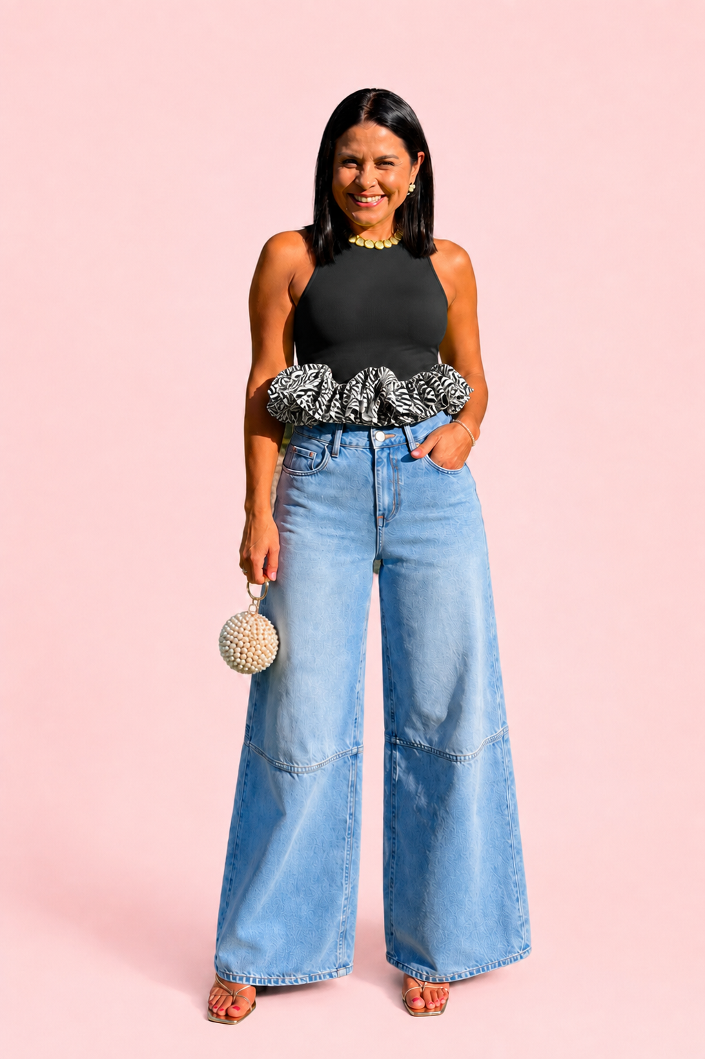 Sara Bubble Peplum Top – z•aa dress up studio