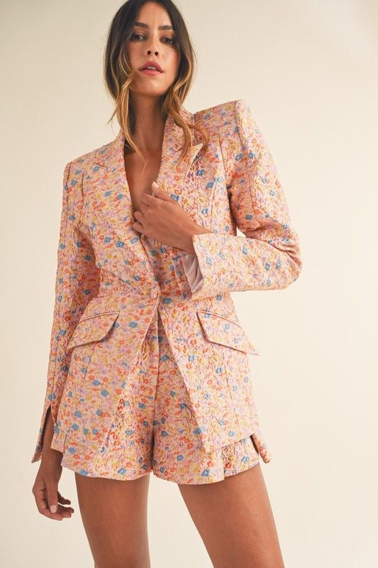 Floral Jacquard Blazer