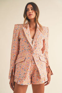 Floral Jacquard Blazer