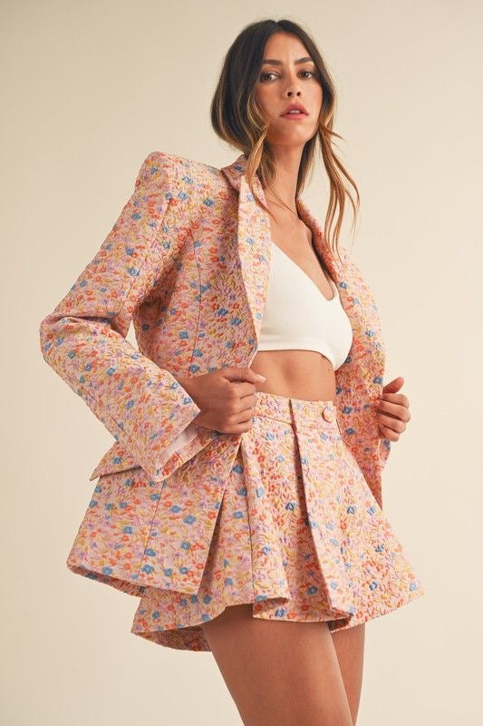 Floral Jacquard Blazer