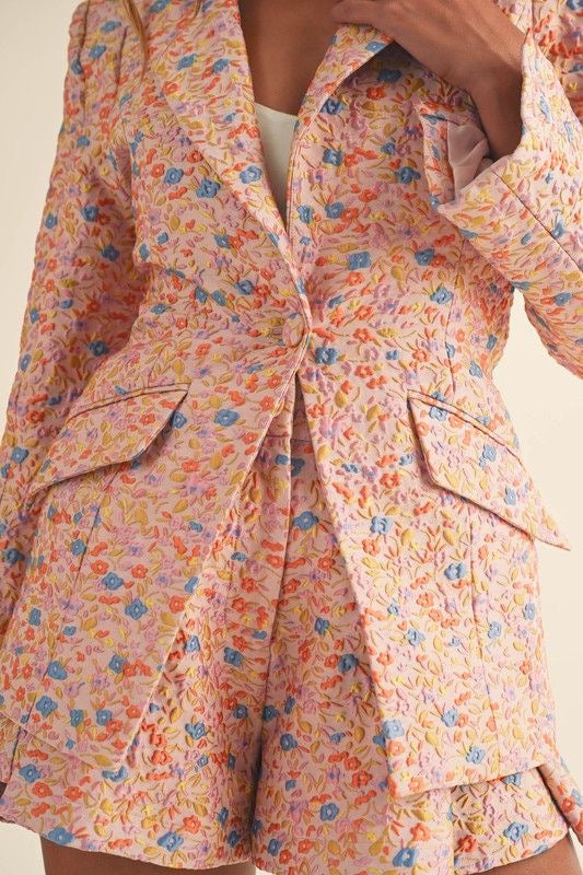 Floral Jacquard Blazer