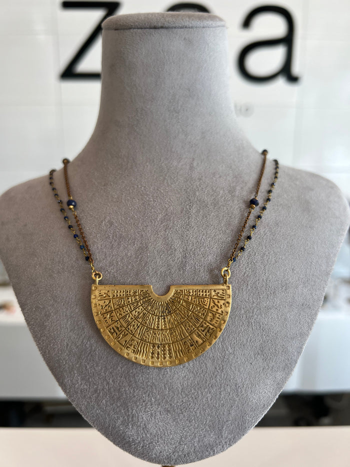 Hieroglyphic Lapis Lazuli Necklace