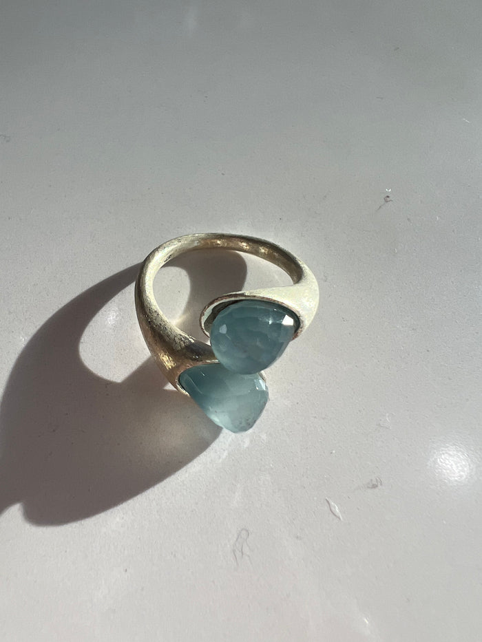 Sterling Silver & Gemstones Adjustable Ring
