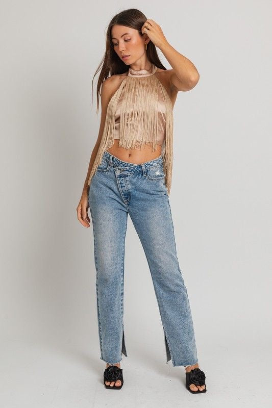 Halter Fringe Top