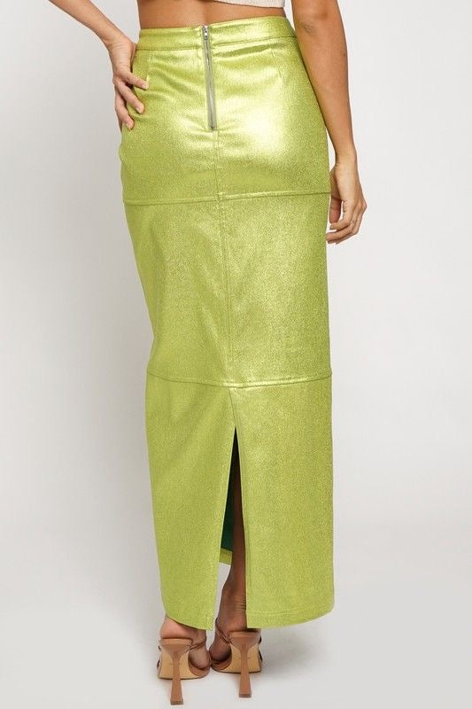 Metallic Maxi Skirt