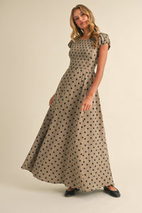 Polka Dot Open Back Maxi