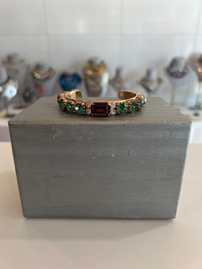Lara Cuff Bracelet in Emerald