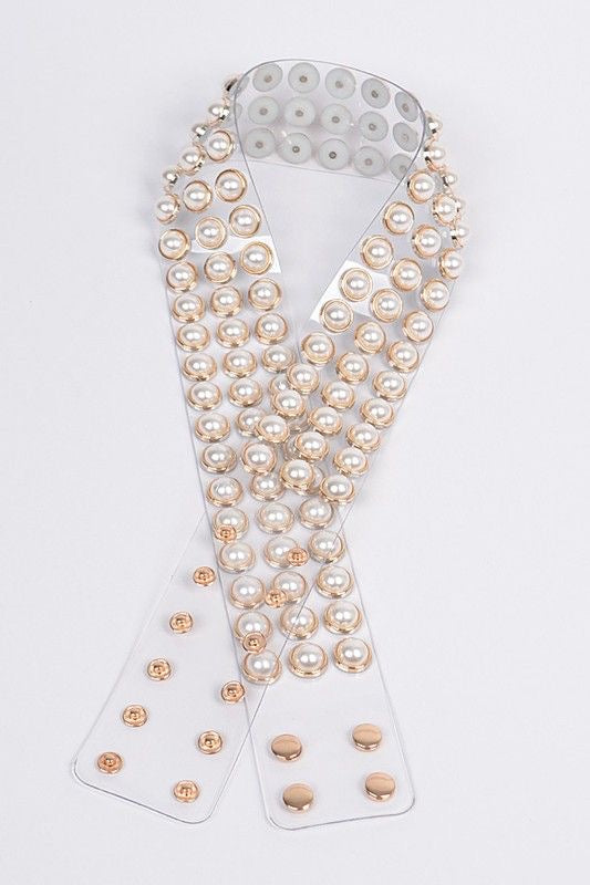 Pearl Stud Clear Belt