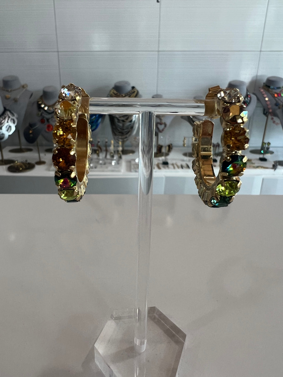 Jubilee Hoop Earrings in Blue / Green