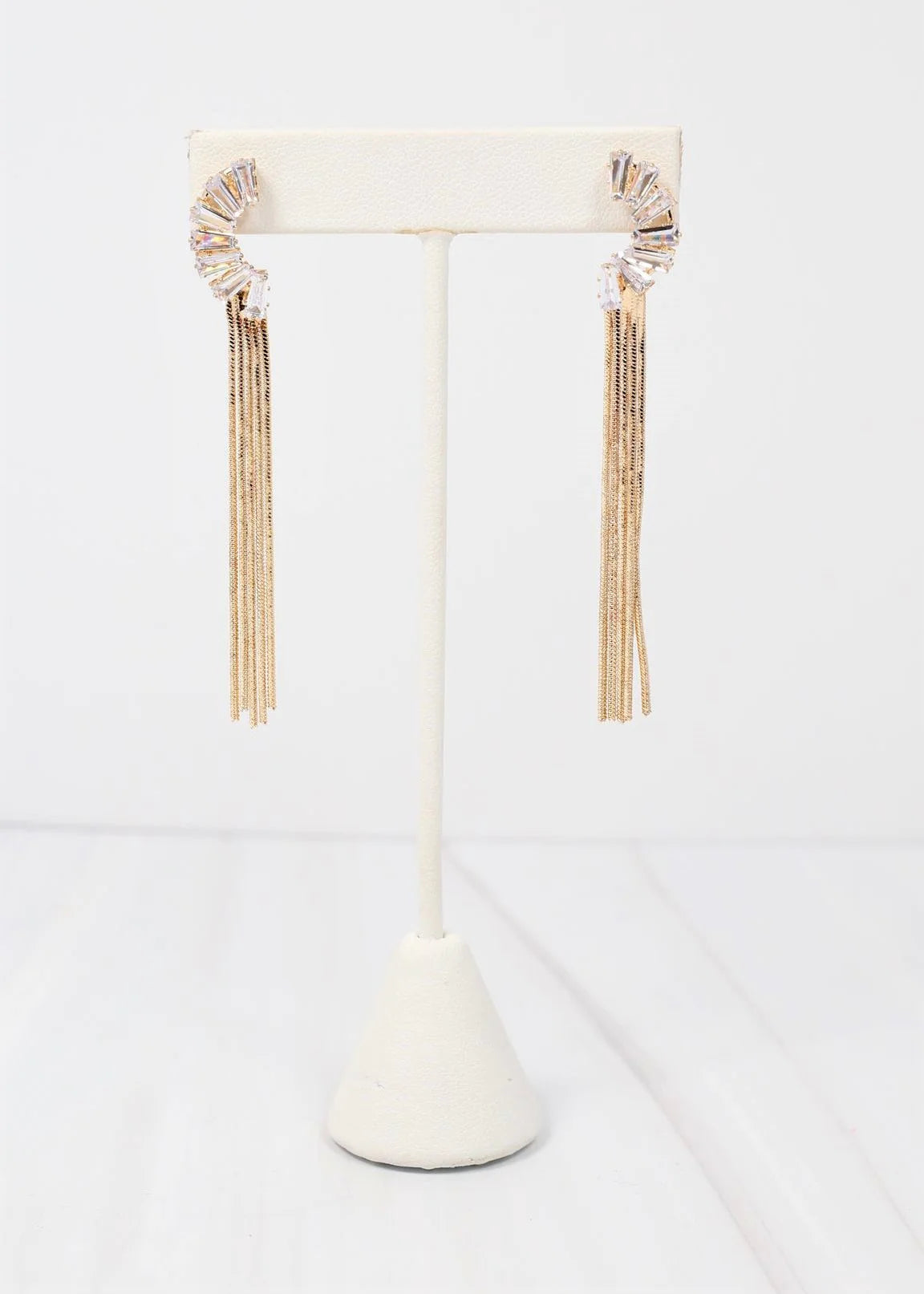 Cubic Zirconia Fringe Earrings