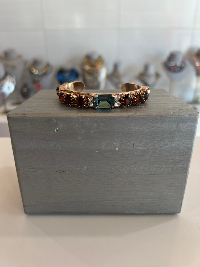 Lara Cuff Bracelet in Smokey Amber