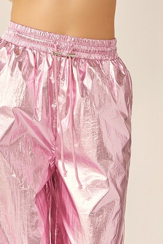 Pink discount metallic joggers