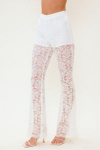 Floral Lace Flare Pants