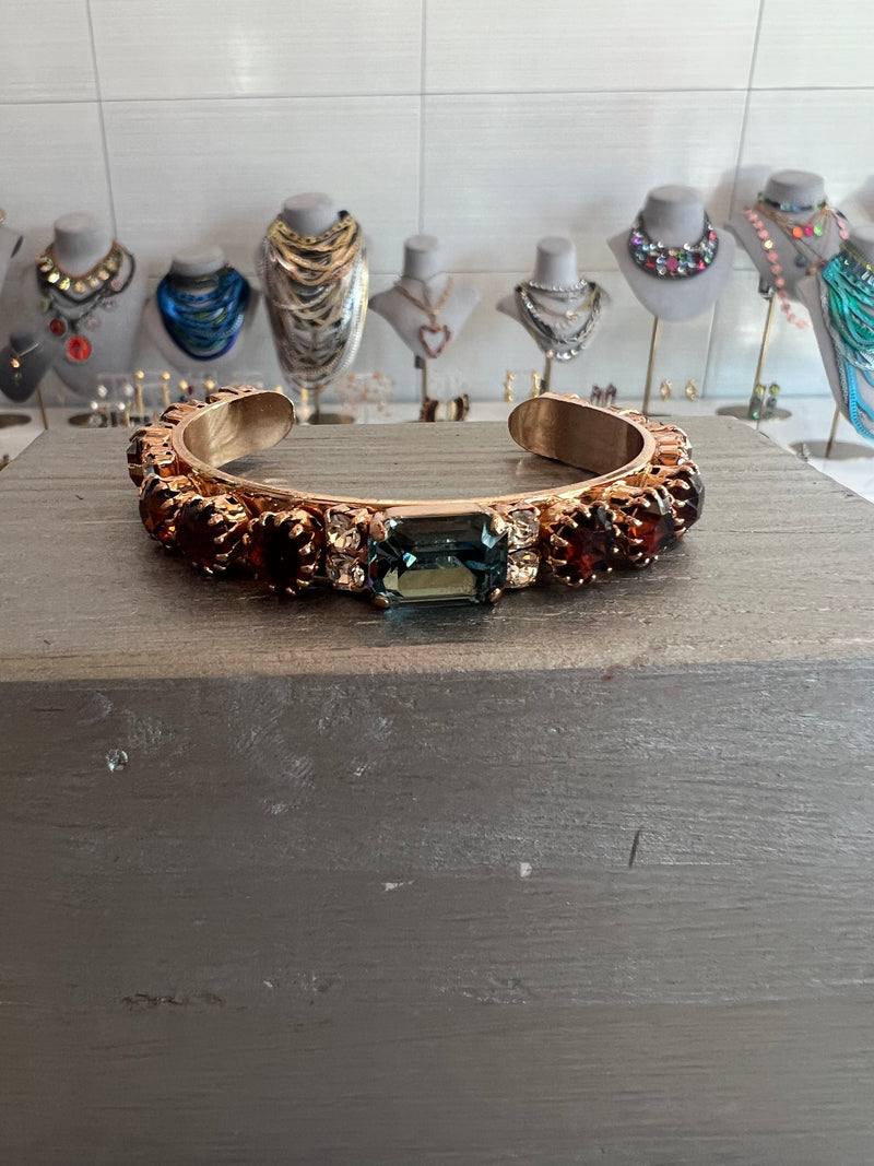 Lara Cuff Bracelet in Smokey Amber