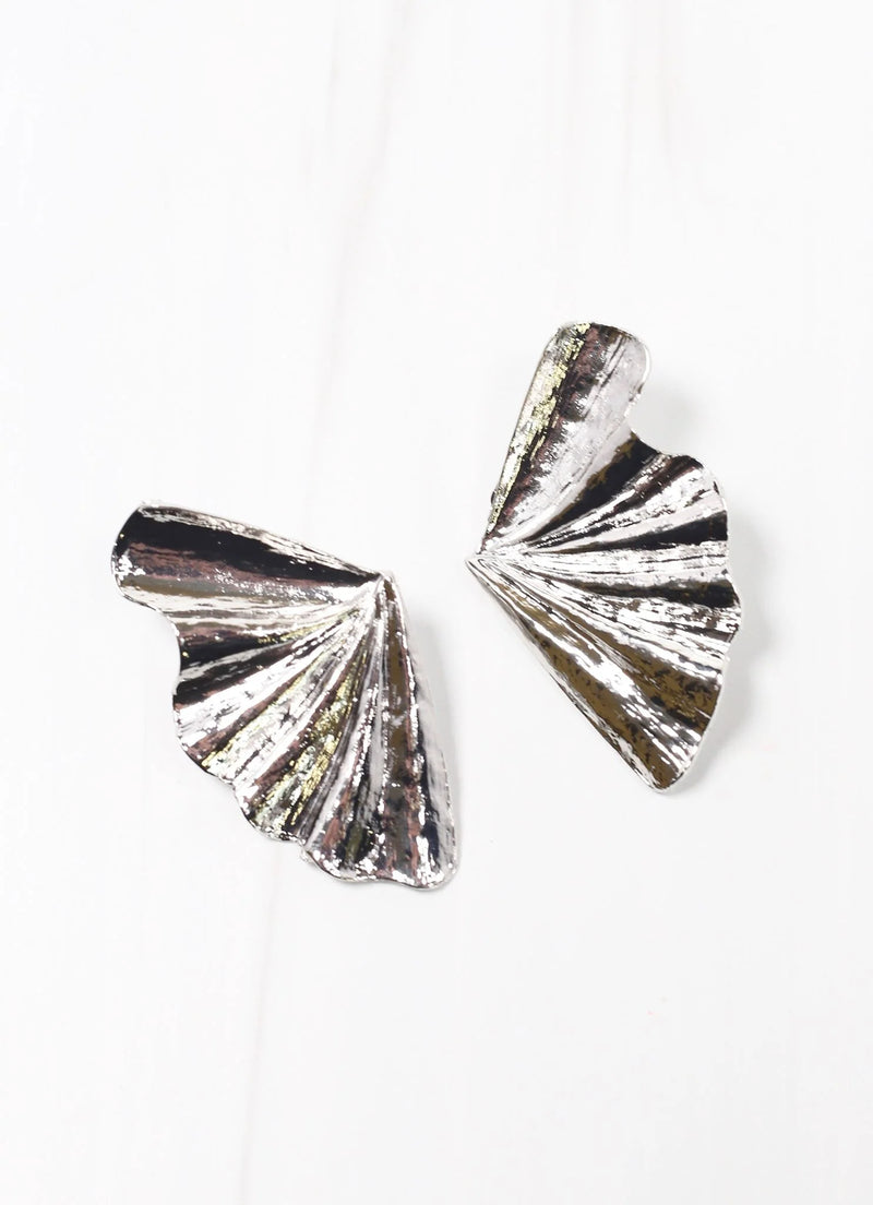Metal Fan Earrings