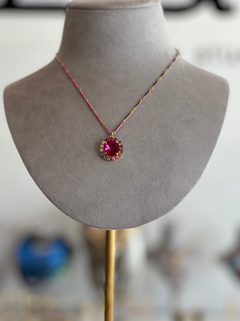 Dawnie Necklace in Pink / Purple